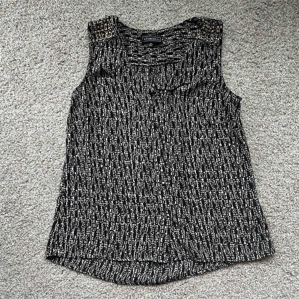 Elementz medium black multicolored sleeveless top